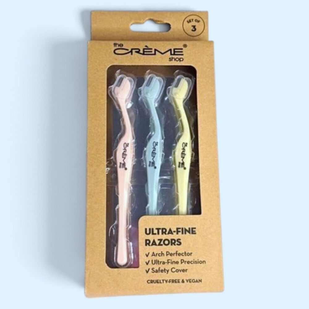 NEW Creme Shop Ultra-Fine Razors SET of 3 Eyebrow Dermaplaning Facial Shaver